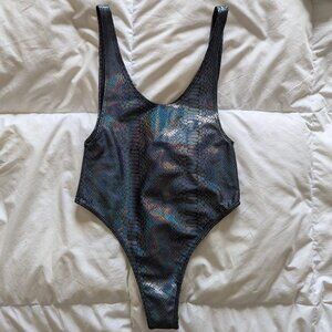 Sugarpuss Iridescent Snakeskin Pattern Swimsuit